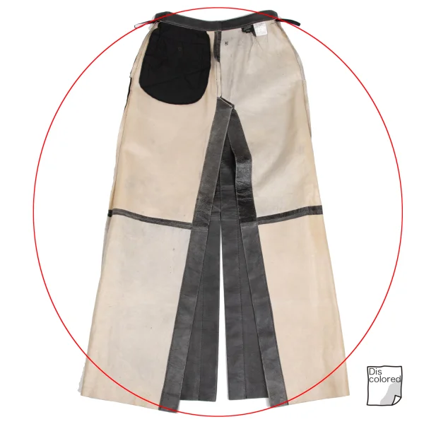 Jean Paul GAULTIER FEMME Crackle Processing Lamb Leather Skirt K-173449_013