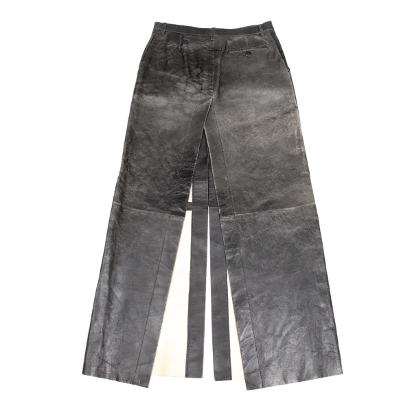 Jean Paul GAULTIER FEMME Crackle Processing Lamb Leather Skirt K-173449_014
