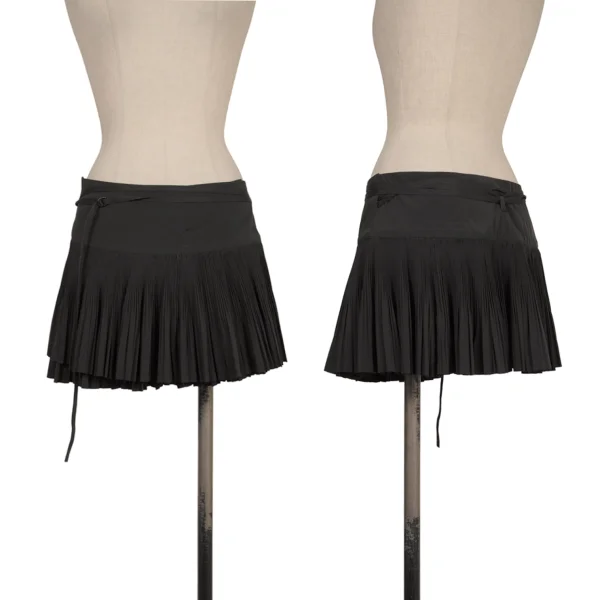Jean Paul GAULTIER FEMME Poly Pleated Wrap Skirt Black 40 K-173450_001