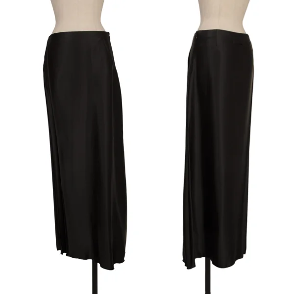 Jean Paul GAULTIER FEMME Satin Pleated Switching Skirt Black 40 K-173451_001