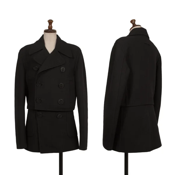 Jean Paul GAULTIER FEMME Wool Blend Detachable Hem Coat Black 40 K-173452_001