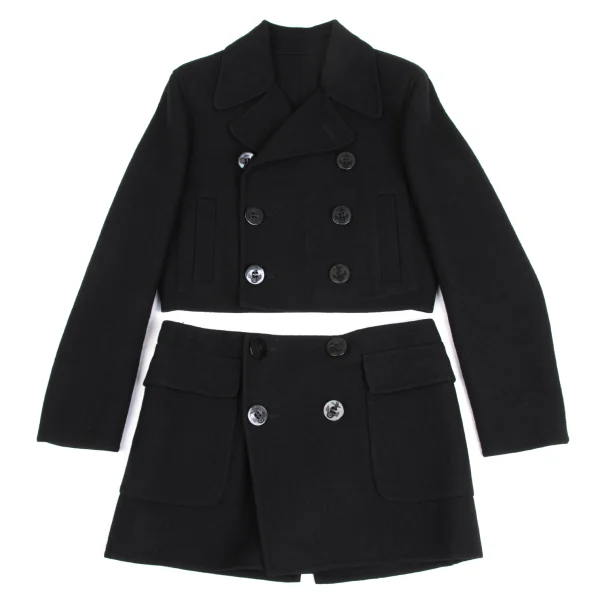 Jean Paul GAULTIER FEMME Wool Blend Detachable Hem Coat K-173452_002