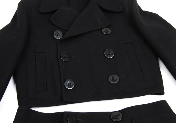 Jean Paul GAULTIER FEMME Wool Blend Detachable Hem Coat K-173452_010