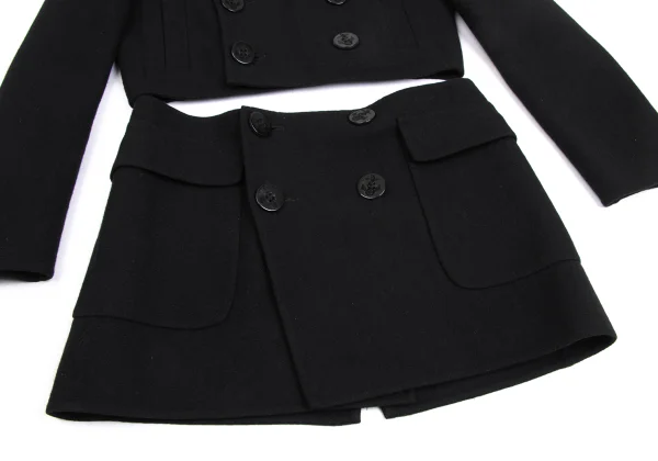 Jean Paul GAULTIER FEMME Wool Blend Detachable Hem Coat K-173452_012