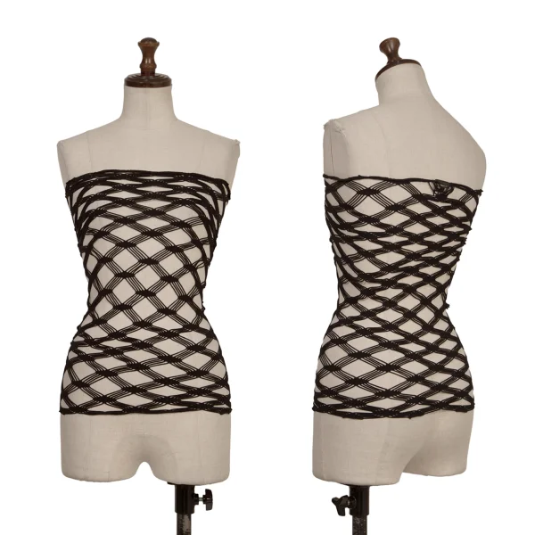 Jean Paul GAULTIER FEMME Stretch Mesh Tube Top Black S-M K-173453_001