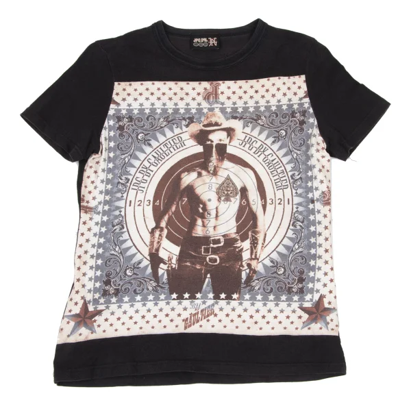 JPG by GAULTIER Cowboy Print T-shirt Black,Beige 40 K-173455_001