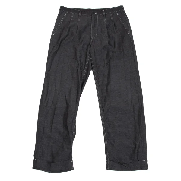 COMME des GARCONS HOMME DEUX Wool Poly Dyed Stitch Pants Black M K-173465_001