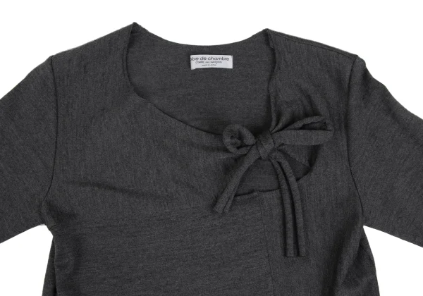robe de chambre COMME des GARCONS Ribbon Detail Wool Knit Top K-173470_006