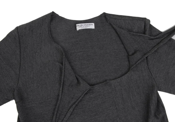 robe de chambre COMME des GARCONS Ribbon Detail Wool Knit Top K-173470_007