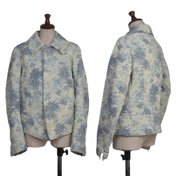 Maison Margiela Floral Jacquard Padded Jacket Blue,Ivory 38 K-173471_001