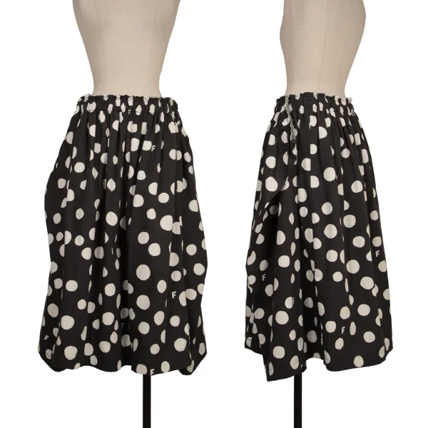 BLACK COMME des GARCONS Dot Printed Cutting Skirt Black,White S K-173472_001