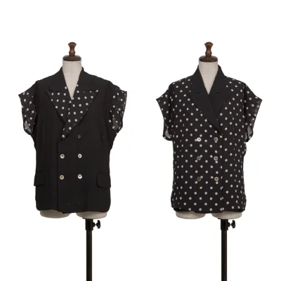 COMME des GARCONS Chiffon Dot French Sleeve Reversible Jacket