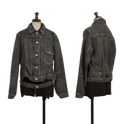 Yohji Yamamoto FEMME Knit Docking Spotted Horse Denim Jacket 