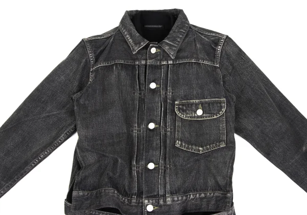 Yohji Yamamoto FEMME Knit Docking Spotted Horse Denim Jacket  K-173474_003