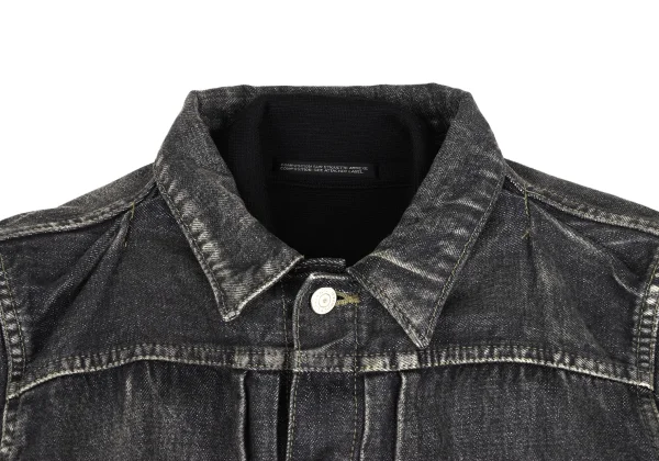 Yohji Yamamoto FEMME Knit Docking Spotted Horse Denim Jacket  K-173474_004
