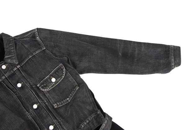 Yohji Yamamoto FEMME Knit Docking Spotted Horse Denim Jacket  K-173474_007