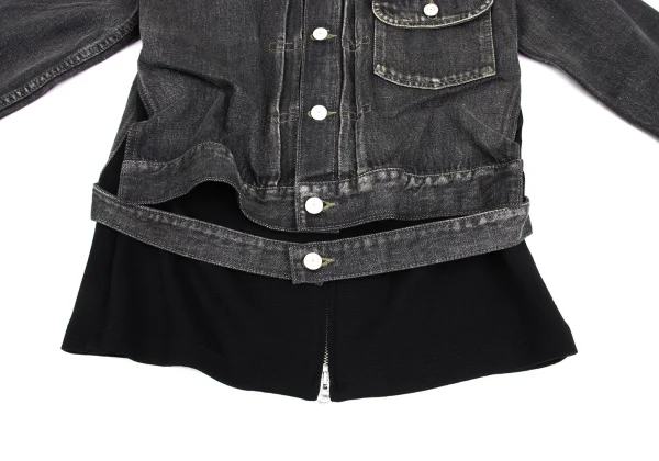 Yohji Yamamoto FEMME Knit Docking Spotted Horse Denim Jacket  K-173474_009