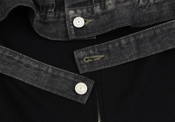 Yohji Yamamoto FEMME Knit Docking Spotted Horse Denim Jacket  K-173474_010