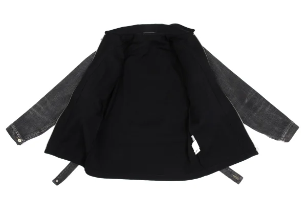 Yohji Yamamoto FEMME Knit Docking Spotted Horse Denim Jacket  K-173474_013