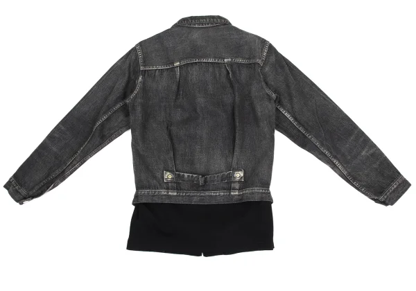 Yohji Yamamoto FEMME Knit Docking Spotted Horse Denim Jacket  K-173474_014