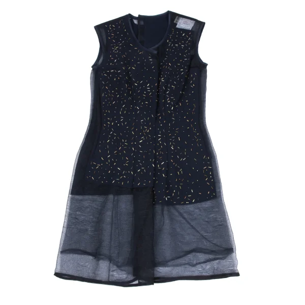 COMME des GARCONS Mesh Switching Beaded Dress K-173475_002