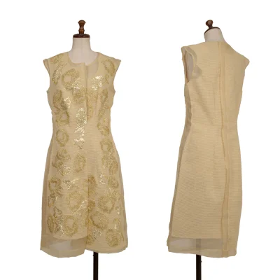 COMME des GARCONS Wool Nylon Embroidery Sheer Dress