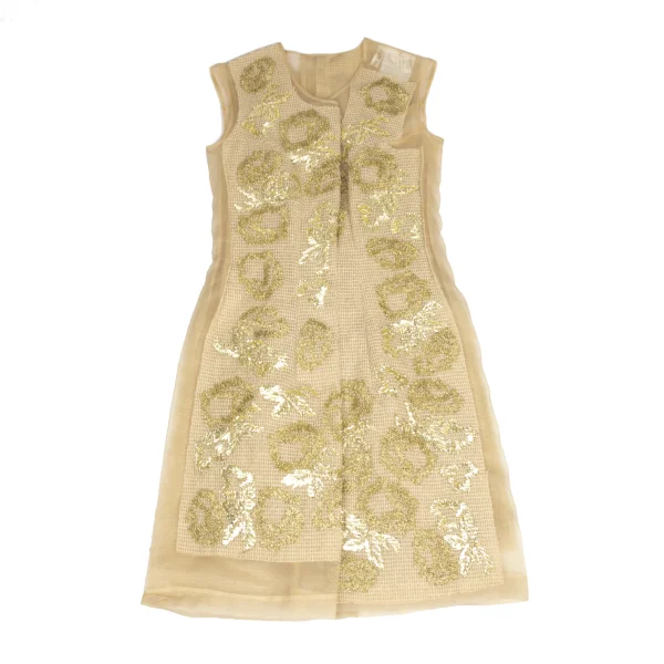 COMME des GARCONS Wool Nylon Embroidery Sheer Dress K-173476_002