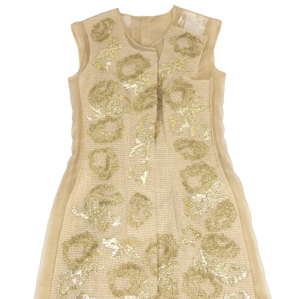 COMME des GARCONS Wool Nylon Embroidery Sheer Dress K-173476_003
