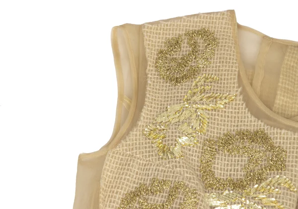 COMME des GARCONS Wool Nylon Embroidery Sheer Dress K-173476_005