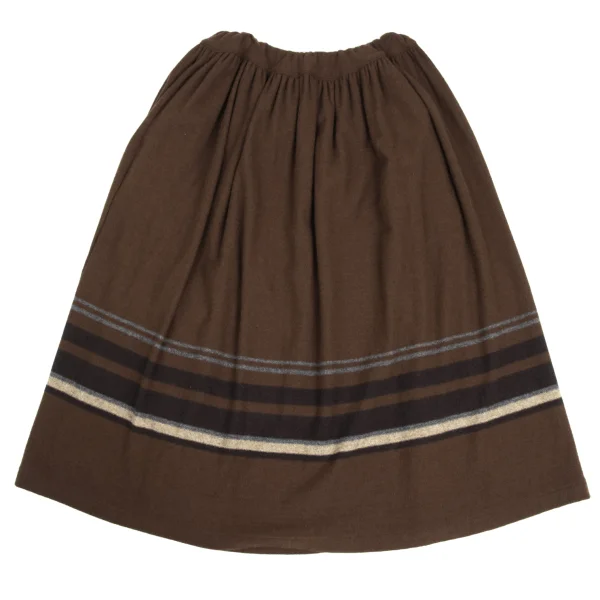 Y's Wool-blend Striped Knit Skirt  K-173484_002