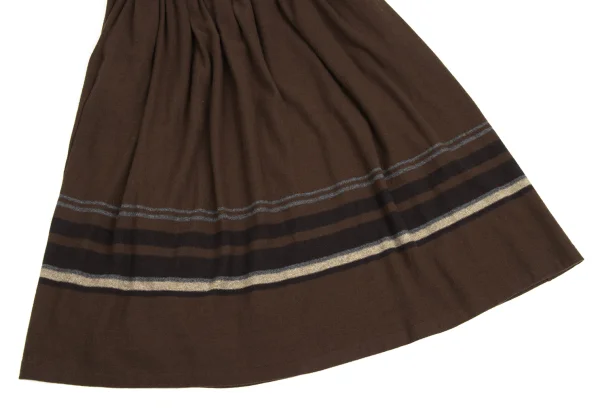 Y's Wool-blend Striped Knit Skirt  K-173484_006