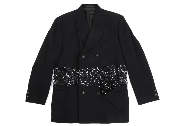 COMME des GARÇONS Sequin-Embellished Sheer Panel Jacket K-173485_002