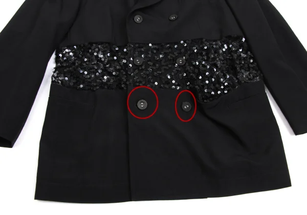 COMME des GARÇONS Sequin-Embellished Sheer Panel Jacket K-173485_009