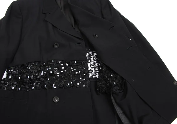 COMME des GARÇONS Sequin-Embellished Sheer Panel Jacket K-173485_013