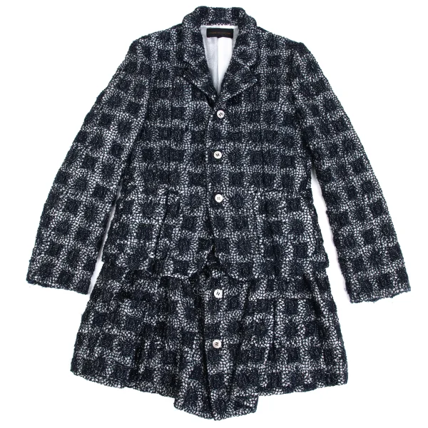 COMME des GARCONS Layered-hem Metallic Embroidery Jacket K-173486_002