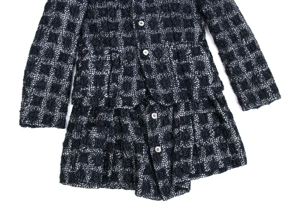 COMME des GARCONS Layered-hem Metallic Embroidery Jacket K-173486_010