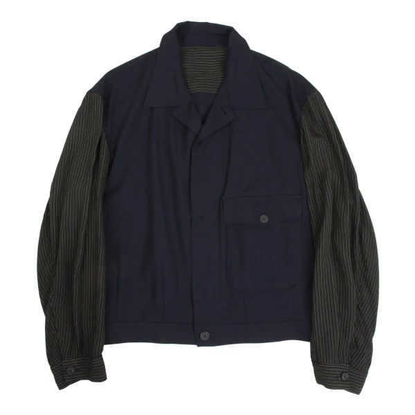 Y's for men Stripe Sleeve Switching Jacket Navy S-M K-173487_001