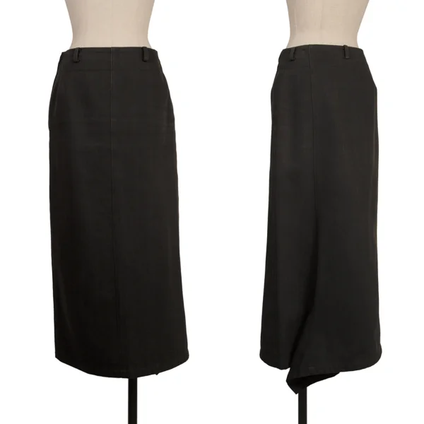 Yohji Yamamoto FEMME Cotton Twill Skirt Black 1 K-173492_001
