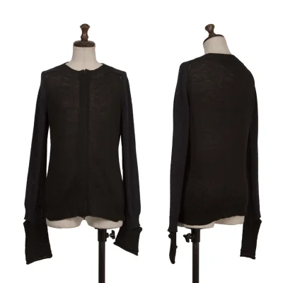 Y's Linen Blended Switching Zip Cardigan