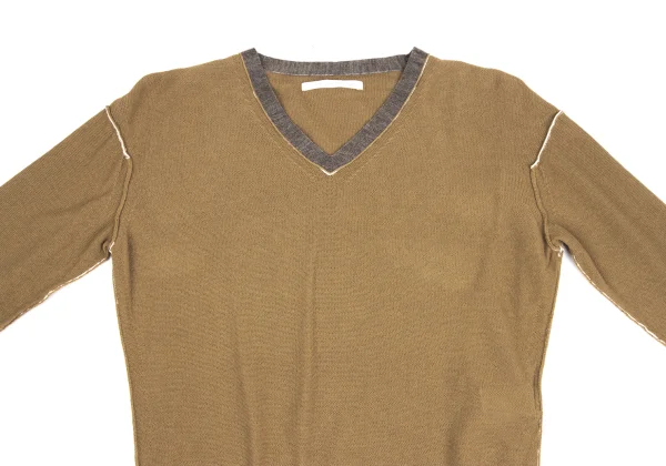 Y's Cotton Wool Inside-out V-neck Knit Top K-173496_003