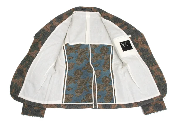 Y's Acrylic Blend Raw-Edge Jacquard Jacket K-173497_012