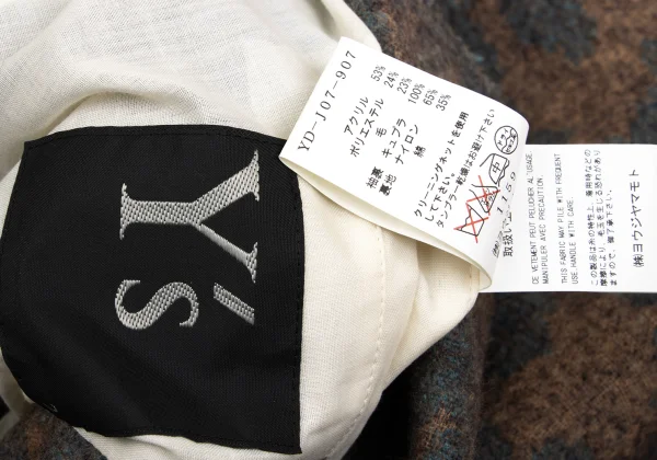 Y's Acrylic Blend Raw-Edge Jacquard Jacket K-173497_018