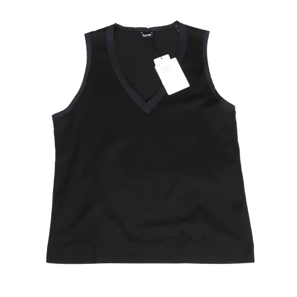 JIL SANDER NAVY Cotton V-neck Tank Top K-173499_002