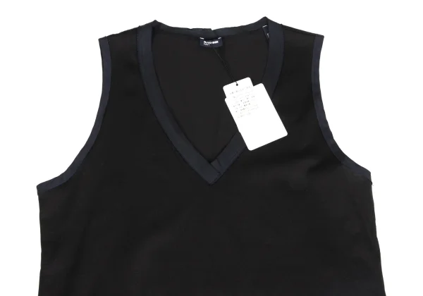 JIL SANDER NAVY Cotton V-neck Tank Top K-173499_003
