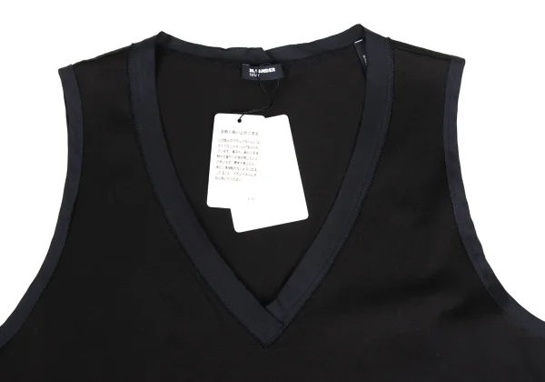JIL SANDER NAVY Cotton V-neck Tank Top K-173499_004