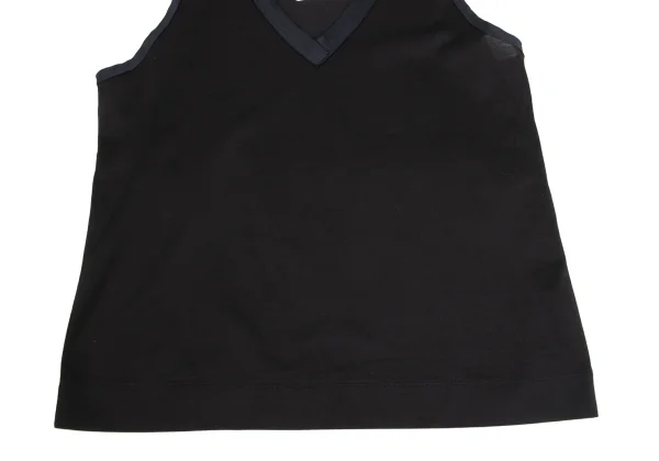 JIL SANDER NAVY Cotton V-neck Tank Top K-173499_006