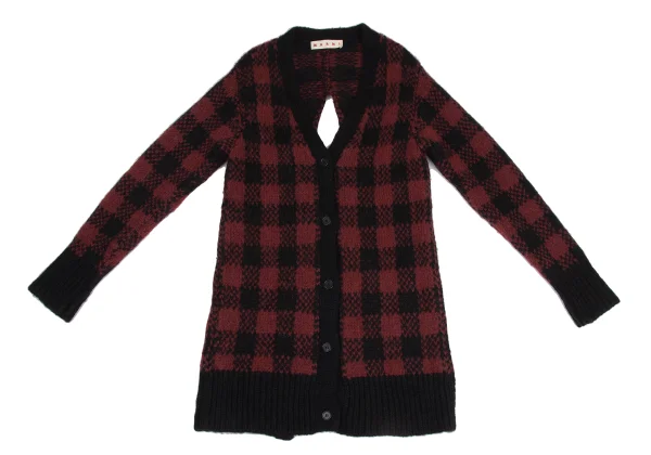 MARNI Alpaca Blend Check Back Slit Cardigan K-173504_002