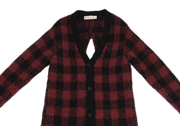 MARNI Alpaca Blend Check Back Slit Cardigan K-173504_003