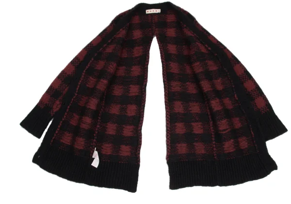 MARNI Alpaca Blend Check Back Slit Cardigan K-173504_009