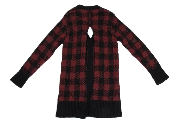 MARNI Alpaca Blend Check Back Slit Cardigan K-173504_010